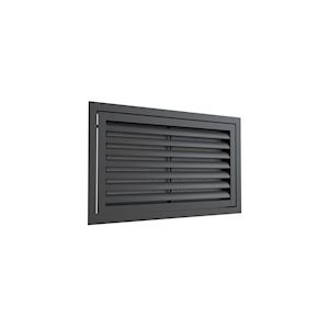  Grille de reprise à ailettes droites 400x200 Anthracite - 400x400px